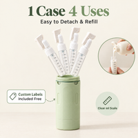 1 case, 4 uses: four refillable 30 ml bottles, easy to detach and refill, custom labels included free